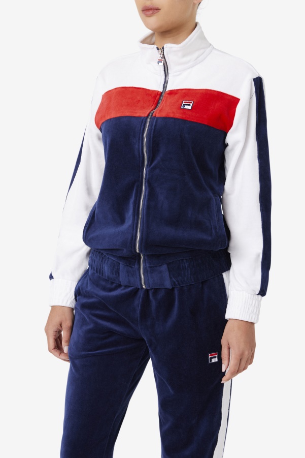 Fila Brice Velour Jacket Navy/White/Red
