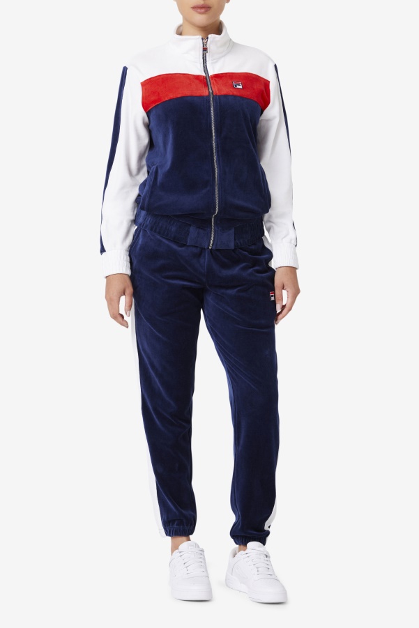 Fila Brice Velour Jacket Navy/White/Red