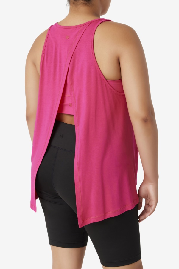 Fi-Lux Open Back Tank Top Bright Pink Fila