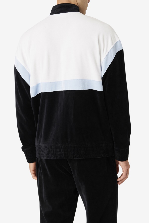Black/White/Skyway Fila Mansur Velour Jacket