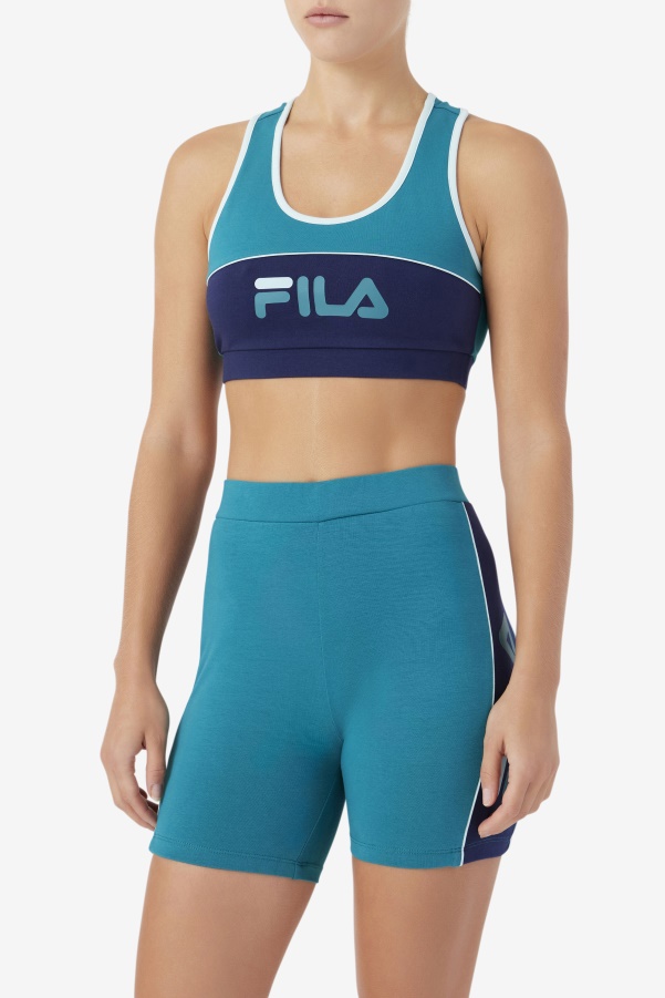 Deep Lake/Navy/Iced Aqua Kairi Bra Top Fila
