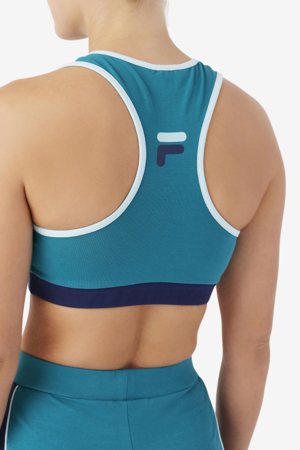Deep Lake/Navy/Iced Aqua Kairi Bra Top Fila