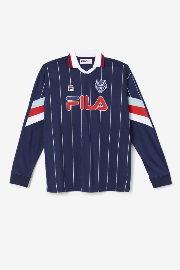 Navy/White/Red Fila Zorra Goalie Jersey