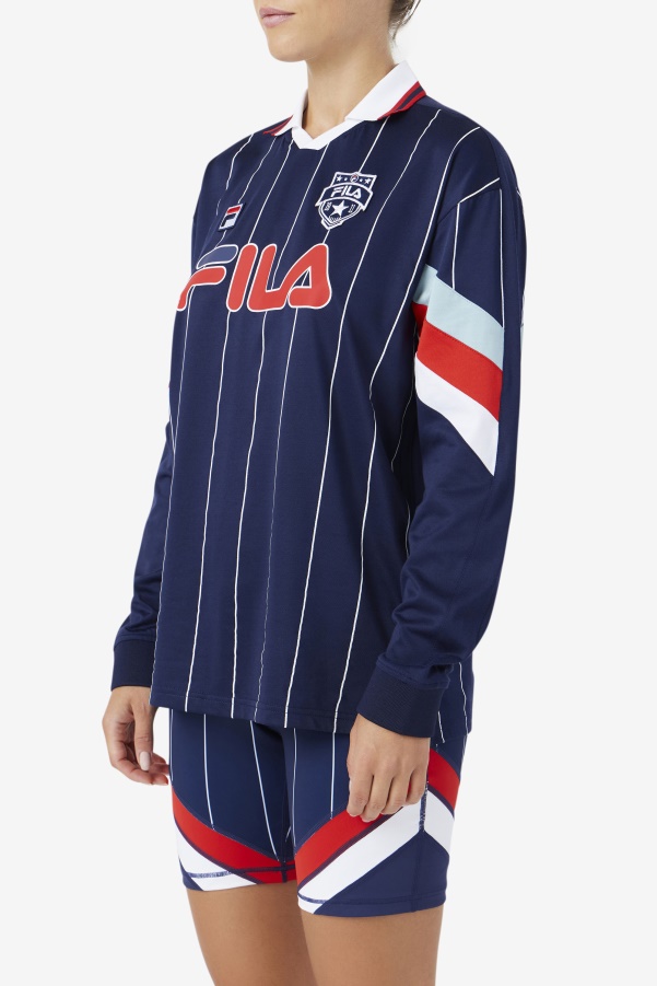 Navy/White/Red Fila Zorra Goalie Jersey