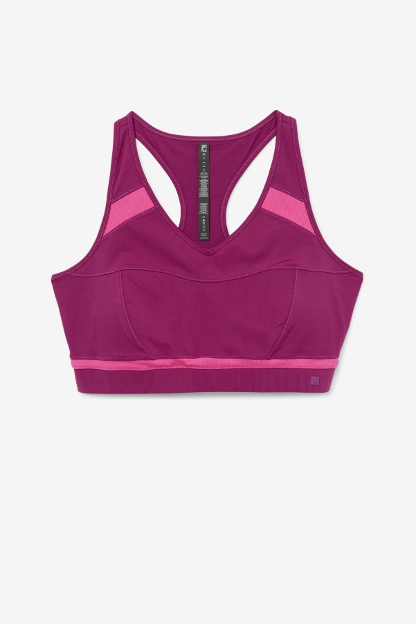 Magenta Purple/Bright Pink Fila Uplift Racerback Sports Bra