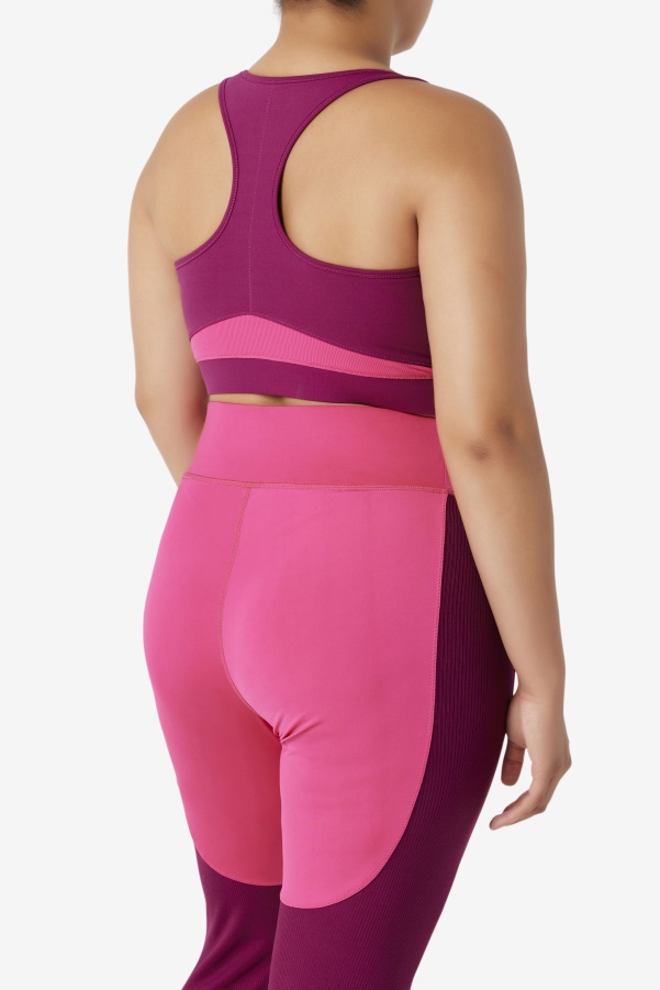 Magenta Purple/Bright Pink Fila Uplift Racerback Sports Bra