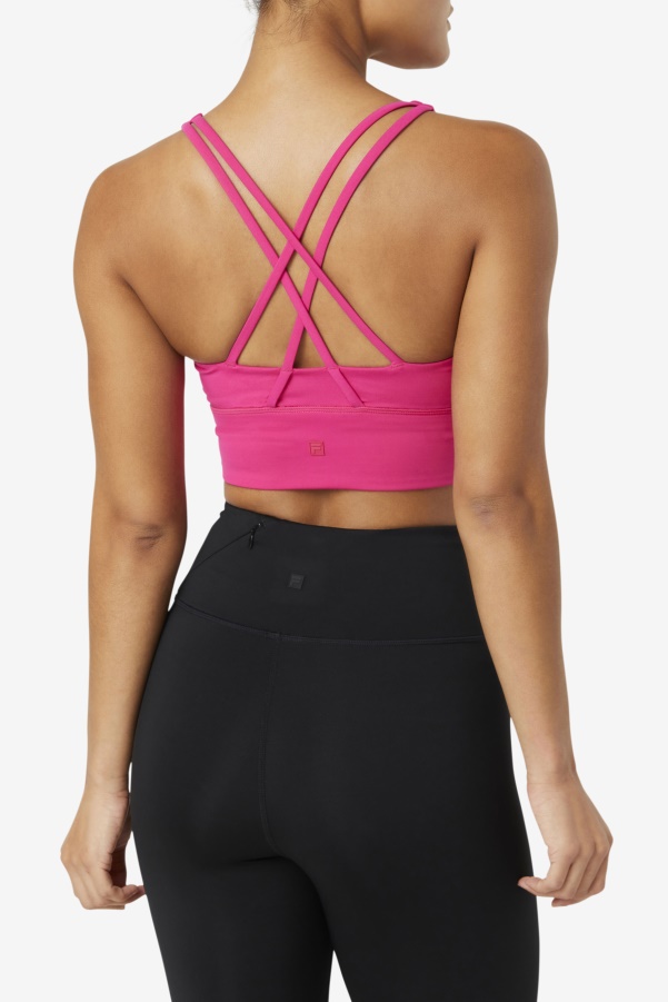 Fila Uplift Cross Back Bra Top Bright Pink