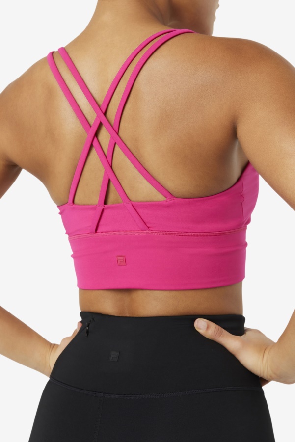 Fila Uplift Cross Back Bra Top Bright Pink