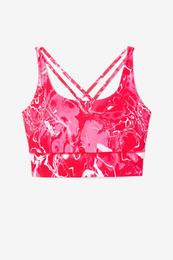 Fila Pink Marble Uplift Cross Back Bra Top