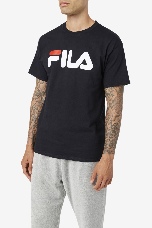 Black/White/Red Fila Men's Logo Tee