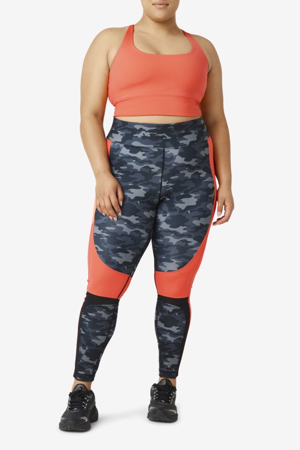 Hot Coral Uplift Cross Back Bra Top Fila