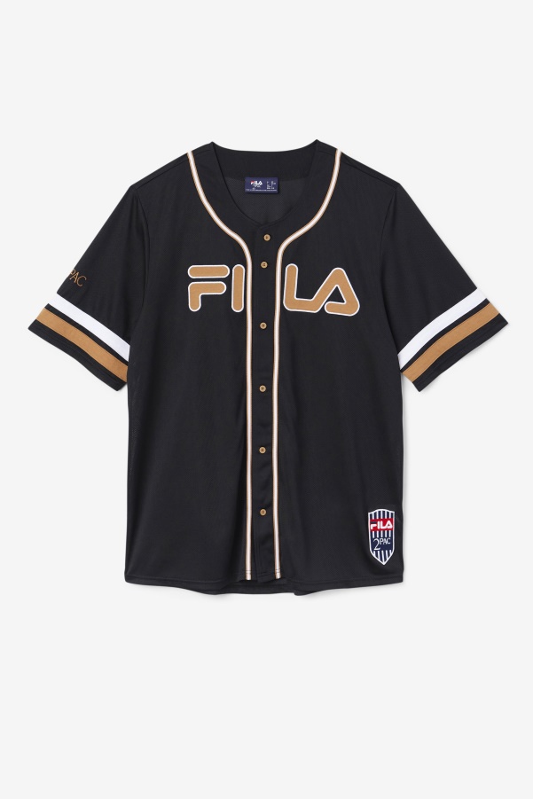 Black/Tobacco Brown/White Fila 2Pac Baseball Jersey
