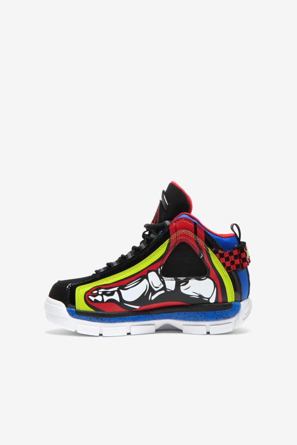 Big Kids' Grant Hill 2 Racing White/Lime Punch/Blue Fila