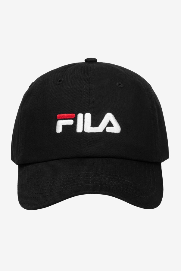 Embroidered Logo Baseball Hat Fila Black