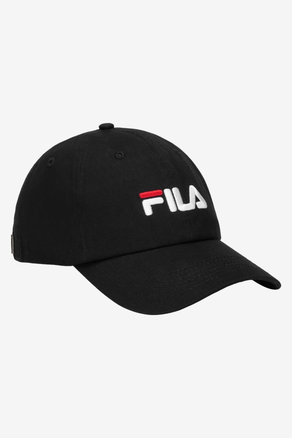 Embroidered Logo Baseball Hat Fila Black
