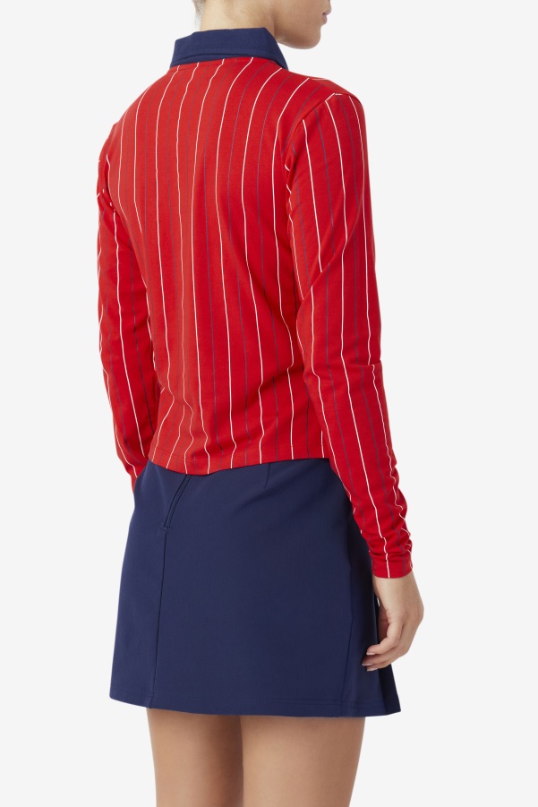 Red Jada Long Sleeve Polo Fila