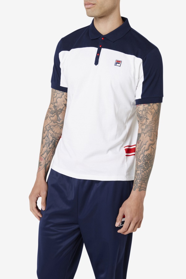 mivvi Polo Fila White/Navy/Red