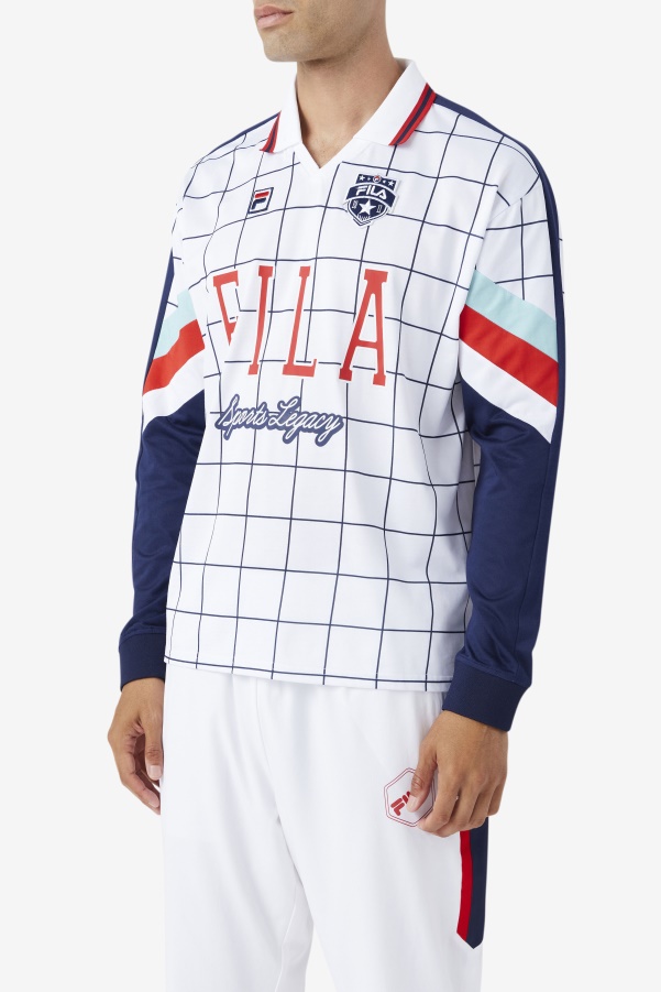 Fila Kay Goalie Jersey White/Canal Blue/Red