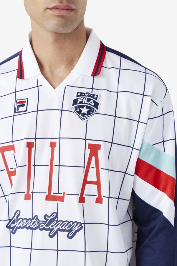 Fila Kay Goalie Jersey White/Canal Blue/Red