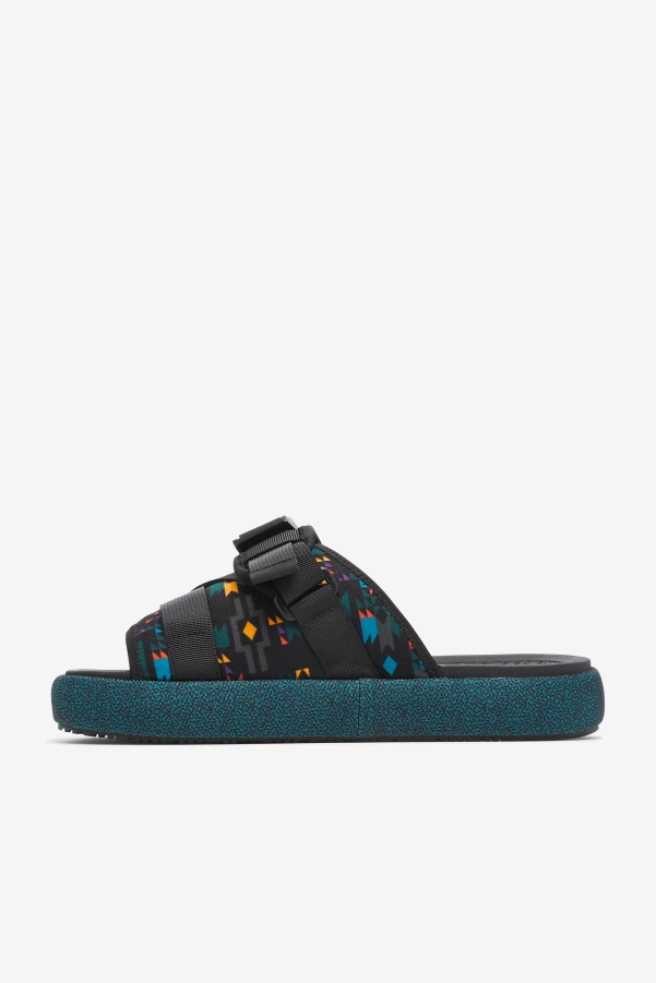 Black/June Bug/Saffron Fila Men's Atlas Slide