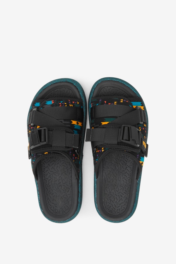 Black/June Bug/Saffron Fila Men's Atlas Slide