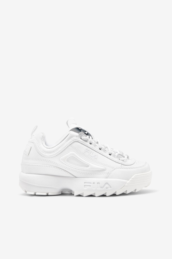 Triple White Fila Women's Disruptor 2 Premium