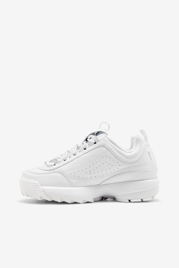 Triple White Fila Women's Disruptor 2 Premium