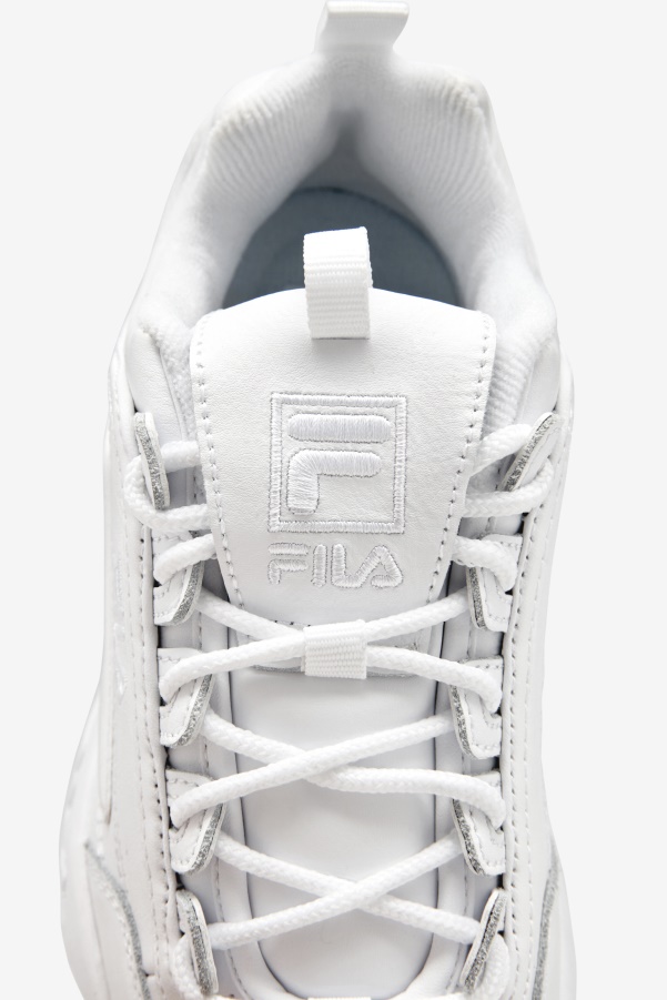 Triple White Fila Women's Disruptor 2 Premium