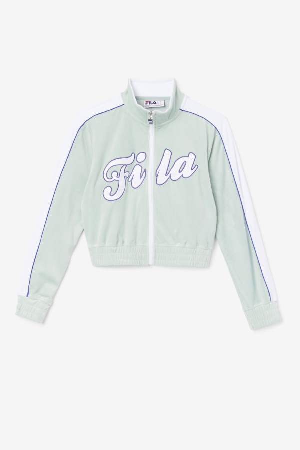 Ether/White/Blue Fila Valery Velour Jacket