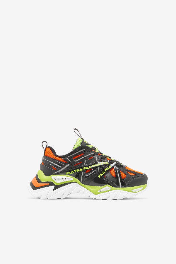 Little Kids' Electrove 2 Fila Black/Red Orange/Lime Punch