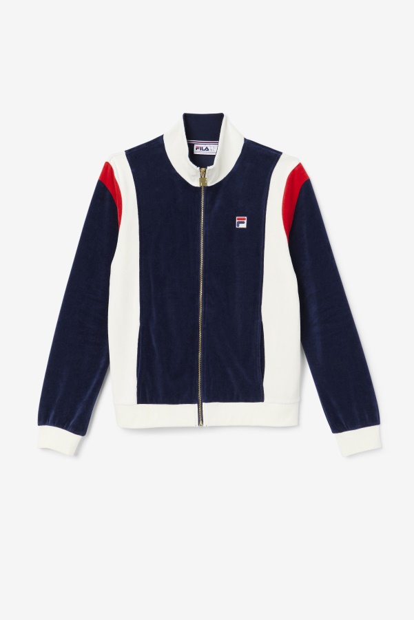 Navy/Egret/Red Floyd Velour Jacket Fila