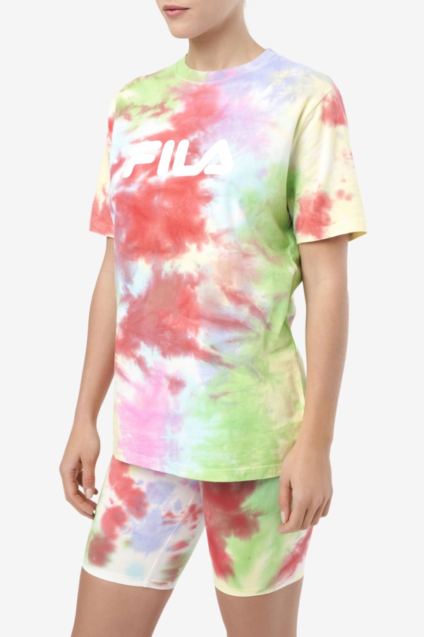 Fila Alivia Tie Dye Tee Green/White/Periwinkle/Red