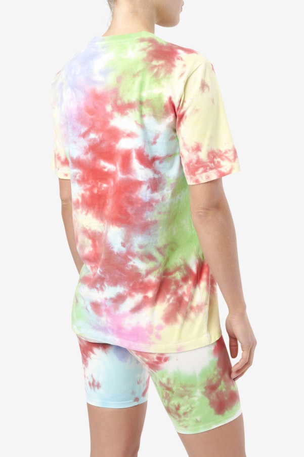 Fila Alivia Tie Dye Tee Green/White/Periwinkle/Red