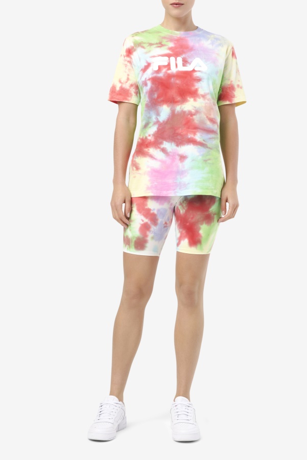 Fila Alivia Tie Dye Tee Green/White/Periwinkle/Red