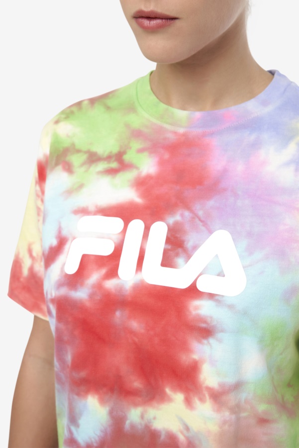 Fila Alivia Tie Dye Tee Green/White/Periwinkle/Red