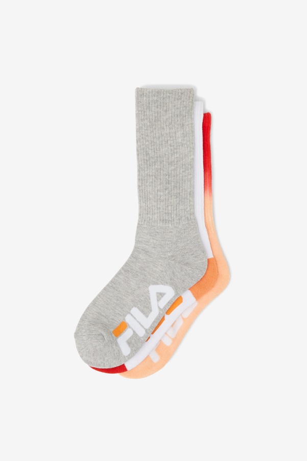 Women's Dip Dye Crew Sock 3-Pack Peach Fila