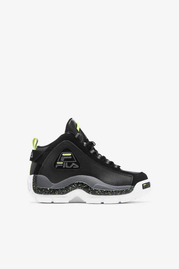 Black/Sunny Lime/Castlerock Big Kids' Grant Hill 2 Fila