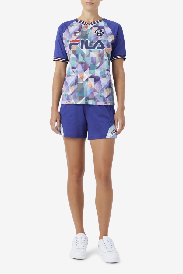 Blue/Ether/White Oeakleigh Shorts Fila