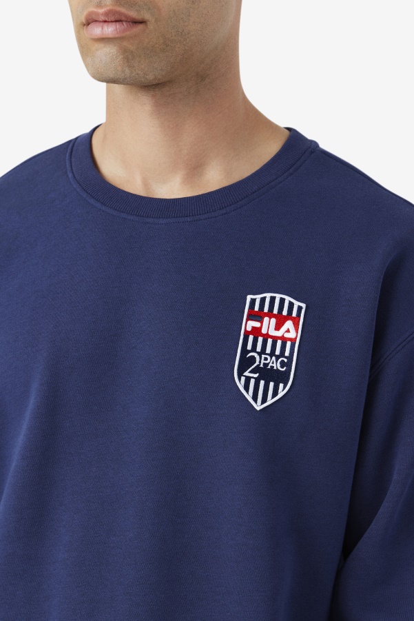2Pac Fleece Patch Crew Fila Navy