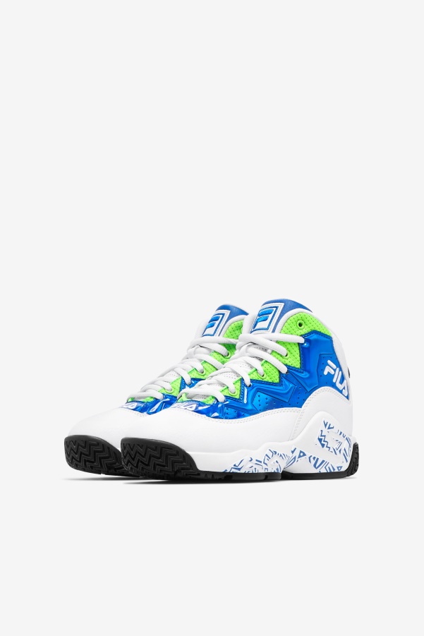 Fila White/Blue/Green Big Kids' Mb Night Walk