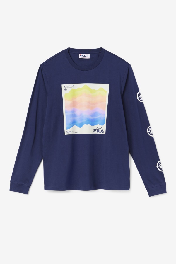Fila Navy/Iced Aqua/Egret Kare Long Sleeve Tee