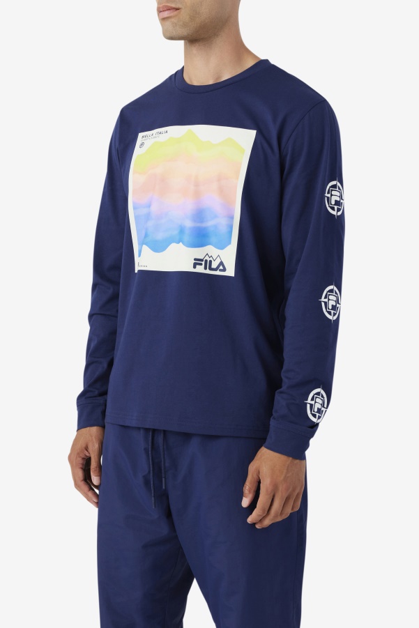Fila Navy/Iced Aqua/Egret Kare Long Sleeve Tee