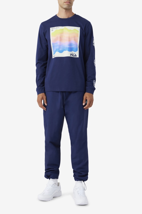 Fila Navy/Iced Aqua/Egret Kare Long Sleeve Tee