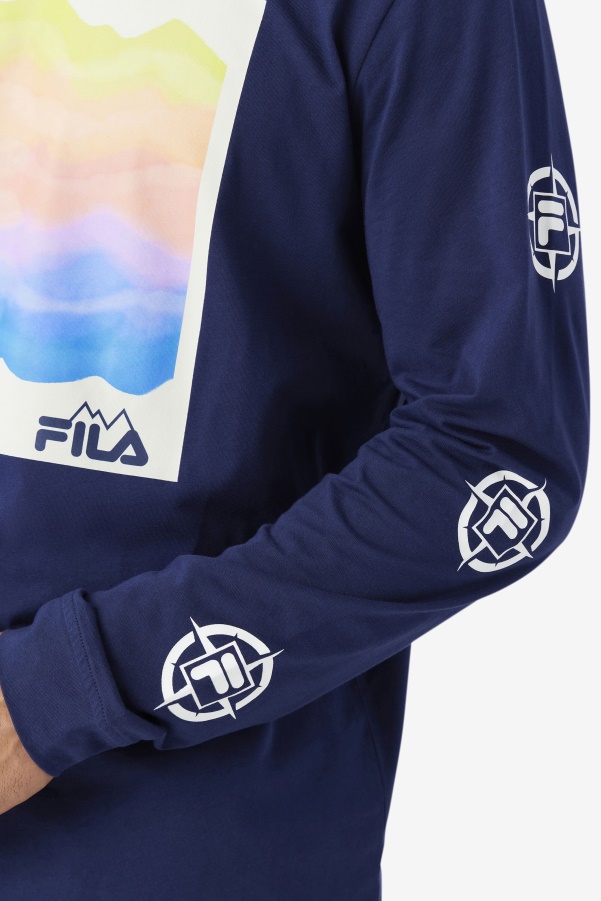 Fila Navy/Iced Aqua/Egret Kare Long Sleeve Tee