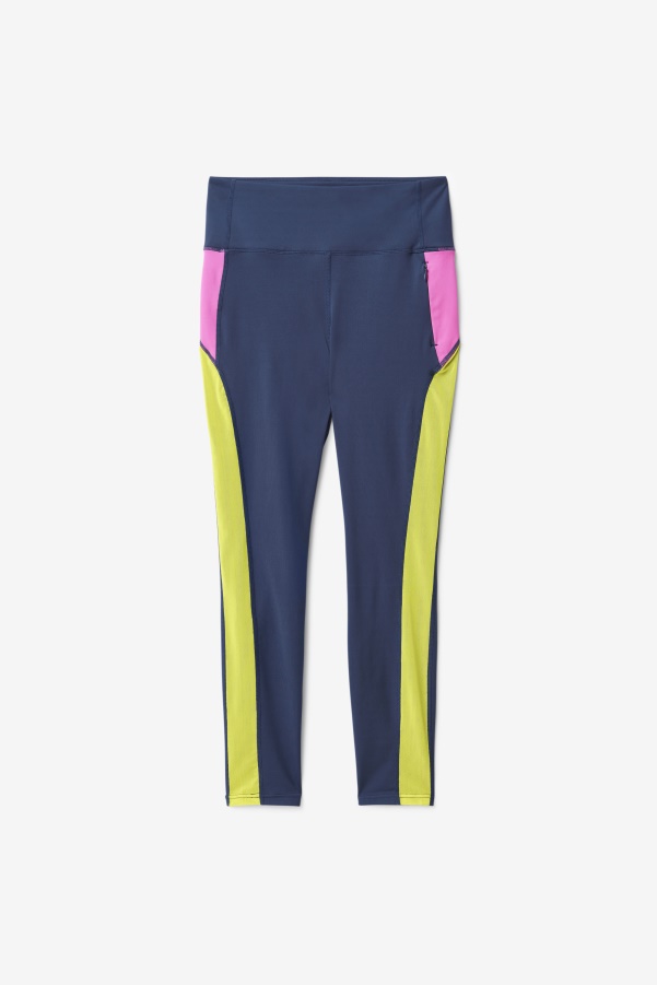 Navy/Azalea/Sulphur Forza Contrast 7/8 Leggings Fila