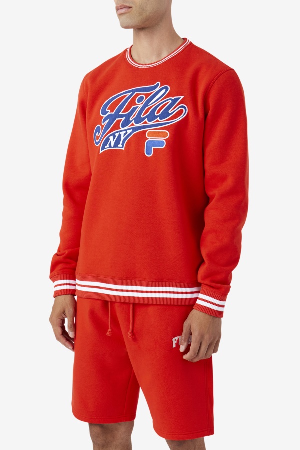 Fiery Red/Blue/White Taylor Crewneck Sweatshirt Fila