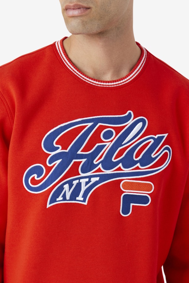 Fiery Red/Blue/White Taylor Crewneck Sweatshirt Fila