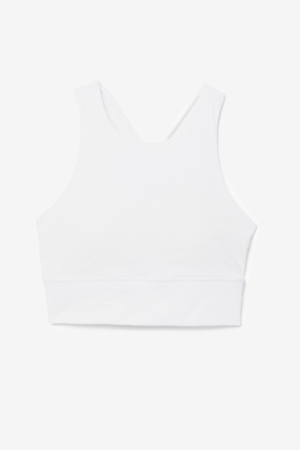 White Fila Uplift High Neck Sports Bra