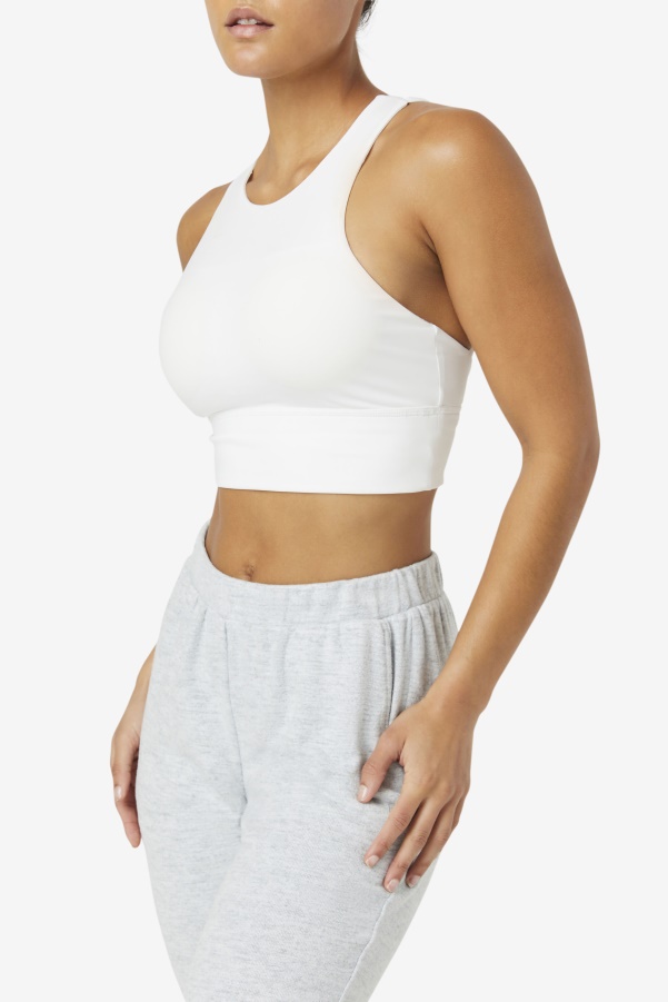 White Fila Uplift High Neck Sports Bra