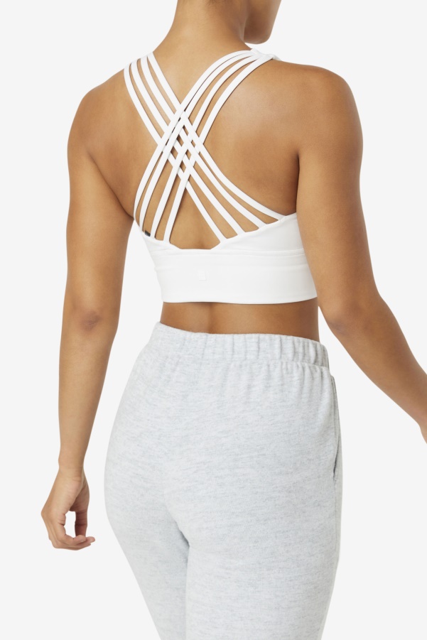 White Fila Uplift High Neck Sports Bra